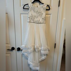 Beautiful White with silver detail formal High-Low dress.